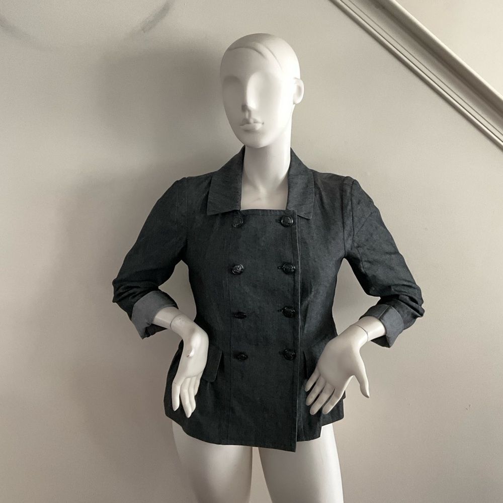 Sandro Sportswear Peplum Double Breasted Jacket Black M - Picture 6 of 11